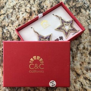 C&C California red white and blue earrings